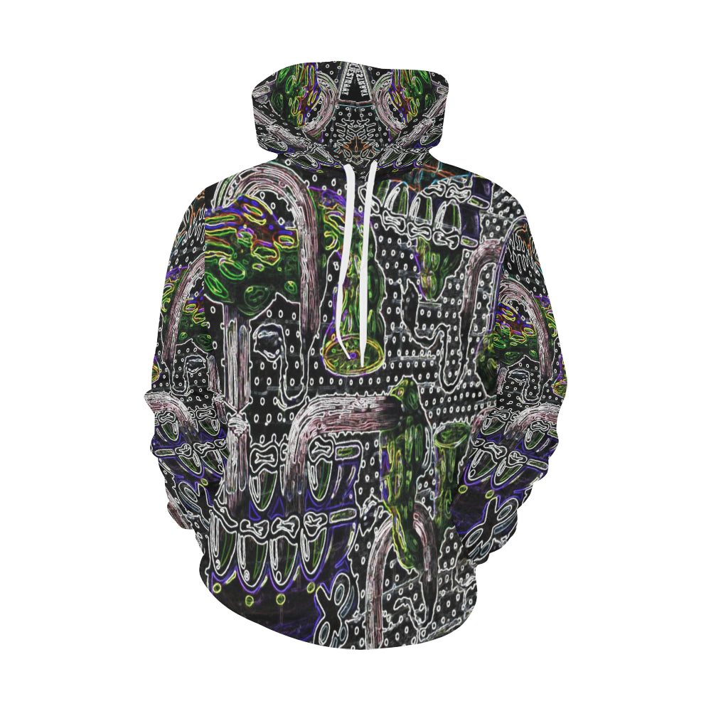 Complex Graffiti Glowing All Over Print Hoodie for Men/Large Size (USA Size) (Model H13)