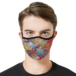 Graffiti Abstract Mouth Mask in One Piece (2 Filters Included) (Model M02)