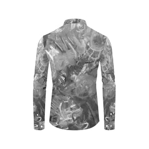 Graffiti Abstract Black and White Men's All Over Print Casual Dress Shirt (Model T61)