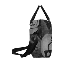 Load image into Gallery viewer, Dante&#39;s Inferno Black and White Large Capacity Duffle Bag (Model 1715)