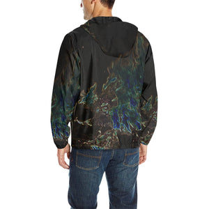 Feathery Flames Glowing All Over Print Quilted Windbreaker for Men (Model H35)