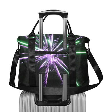 Fireworks Star Purple Large Capacity Duffle Bag (Model 1715)