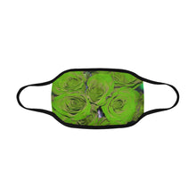 Load image into Gallery viewer, Rose Bouquet Flower Green Mouth Mask in One Piece (2 Filters Included) (Model M02)
