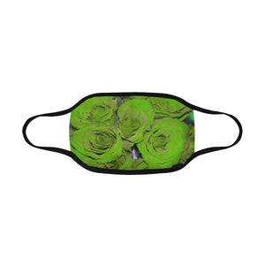 Rose Bouquet Flower Green Mouth Mask in One Piece (2 Filters Included) (Model M02)