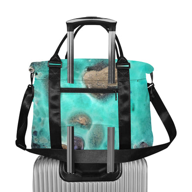 Puddle of Love Aqua Large Capacity Duffle Bag (Model 1715)