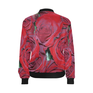 Rose Bouquet Flower All Over Print Bomber Jacket for Women (Model H36)