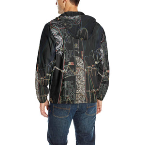 Surfboards Glowing All Over Print Quilted Windbreaker for Men (Model H35)