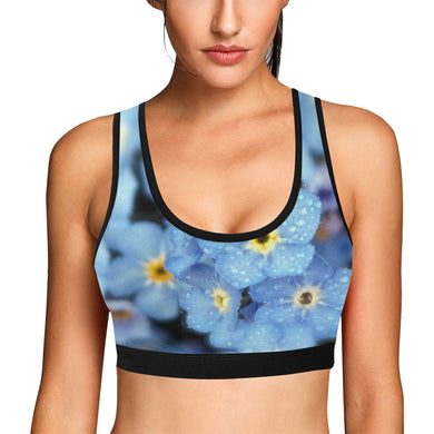 Forget Me Not Flower Women's All Over Print Sports Bra (Model T52)