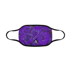 Rose Bouquet Flower Purple Mouth Mask in One Piece (2 Filters Included) (Model M02)