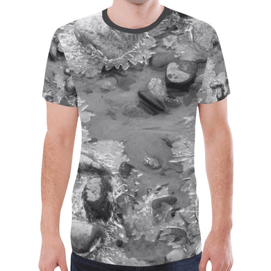 Crystal Creek Black and White New All Over Print T-shirt for Men (Model T45)