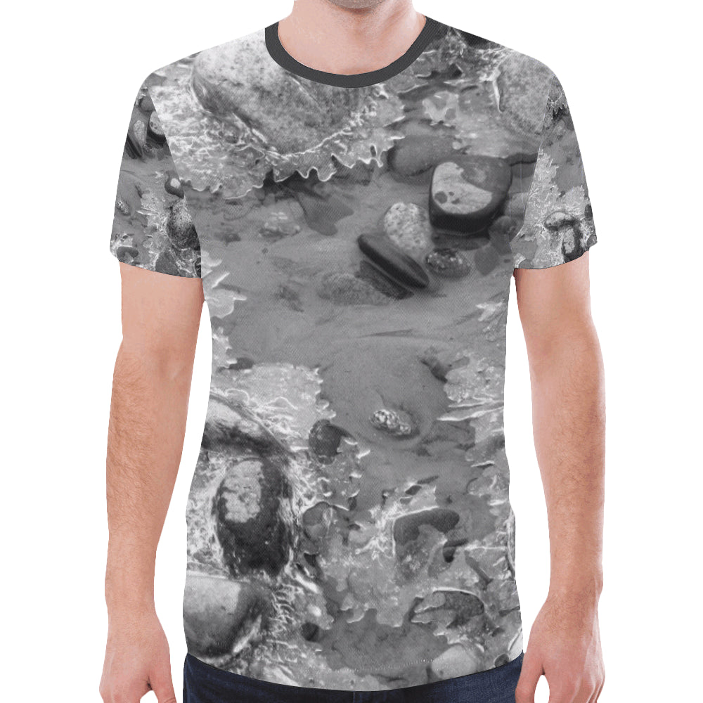 Crystal Creek Black and White New All Over Print T-shirt for Men (Model T45)