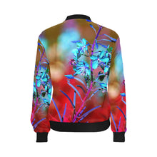 Load image into Gallery viewer, Fireweed Flower Blue All Over Print Bomber Jacket for Women (Model H36)