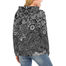 Load image into Gallery viewer, I Spy Paisley Black and White All Over Print Hoodie for Women (USA Size) (Model H13)