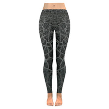 Load image into Gallery viewer, Crackle Black Low Rise Leggings (Invisible Stitch) (Model L05)