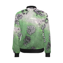 Load image into Gallery viewer, Patches of Moss Green All Over Print Bomber Jacket for Women (Model H36)