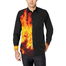 Load image into Gallery viewer, Feathery Flames Red Men&#39;s All Over Print Casual Dress Shirt (Model T61)