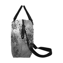 Load image into Gallery viewer, Patches of Moss Black and White Large Capacity Duffle Bag (Model 1715)