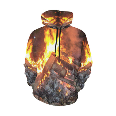 Burst into Flames All Over Print Hoodie for Women (USA Size) (Model H13)