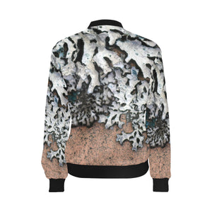 Moss Peach All Over Print Bomber Jacket for Women (Model H36)