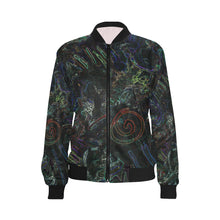 Load image into Gallery viewer, Graffiti Abstract Glowing All Over Print Bomber Jacket for Women (Model H36)