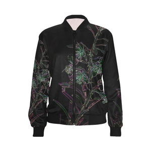 Fireweed Flower Glowing All Over Print Bomber Jacket for Women (Model H36)