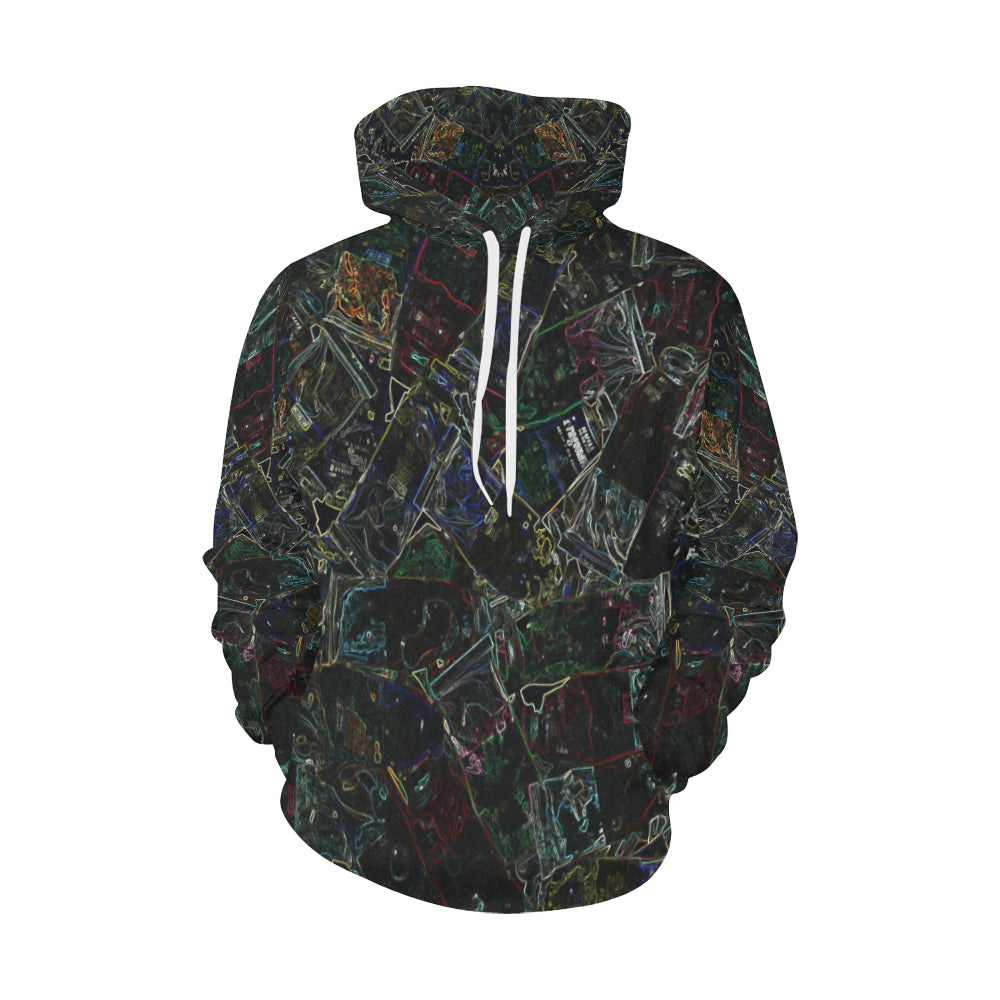 Oil Paints Glowing All Over Print Hoodie for Men/Large Size (USA Size) (Model H13)