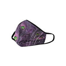 Load image into Gallery viewer, Peacock Feathers Purple Mouth Mask in One Piece (2 Filters Included) (Model M02)