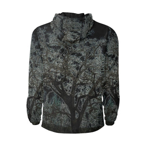 Spooky Tree Glowing All Over Print Quilted Windbreaker for Men (Model H35)