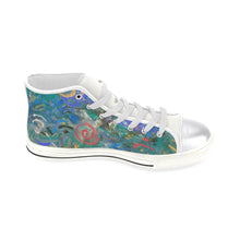 Load image into Gallery viewer, Graffiti Abstract Blue Women&#39;s Classic High Top Canvas Shoes (Model 017)