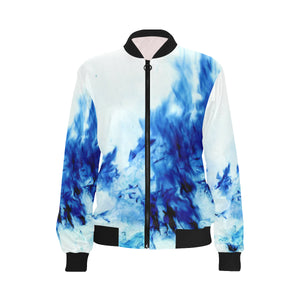 Feathery Flames Negative All Over Print Bomber Jacket for Women (Model H36)