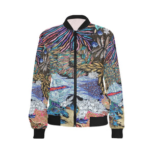 Pleasantly Paisley All Over Print Bomber Jacket for Women (Model H36)