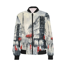 Load image into Gallery viewer, Paris Eiffel Tower All Over Print Bomber Jacket for Women (Model H36)