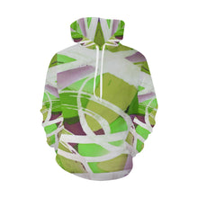 Load image into Gallery viewer, Abstract Circles Green All Over Print Hoodie for Women (USA Size) (Model H13)