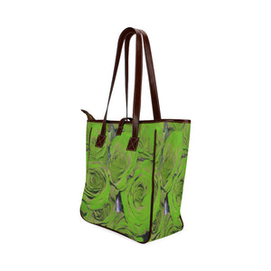 Rose Bouquet Flower Green Classic Tote Bag (Model 1644)