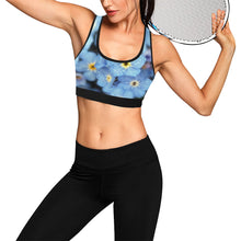 Load image into Gallery viewer, Forget Me Not Flower Women&#39;s All Over Print Sports Bra (Model T52)