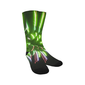 Fireworks Burst Green Trouser Socks (For Men)