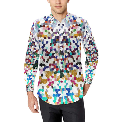 Holiday Paisley Negative Mosaic Men's All Over Print Casual Dress Shirt (Model T61)