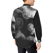 Load image into Gallery viewer, Jellyfish Black and White Men&#39;s All Over Print Casual Dress Shirt (Model T61)