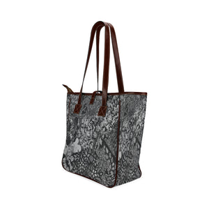 Holiday Paisley Black and White Classic Tote Bag (Model 1644)