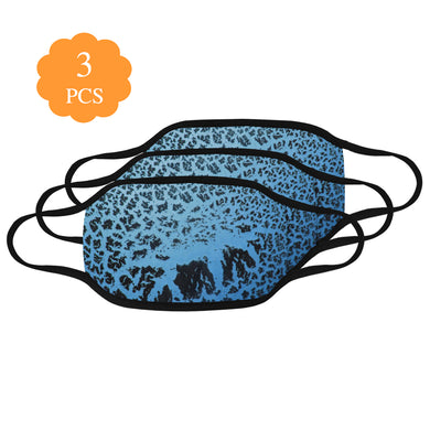 Crackle Art Blue Mouth Mask (Pack of 3)