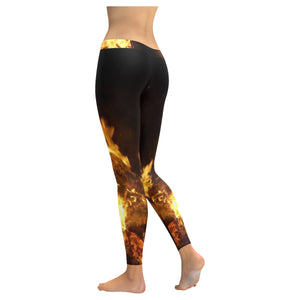 Feathery Flames Low Rise Leggings (Invisible Stitch) (Model L05)