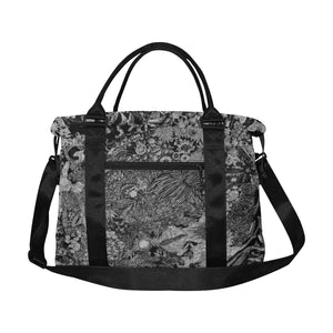Perfectly Paisley Black and White Large Capacity Duffle Bag (Model 1715)