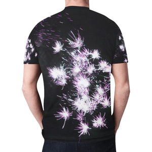 Fireworks Flowers Purple New All Over Print T-shirt for Men (Model T45)