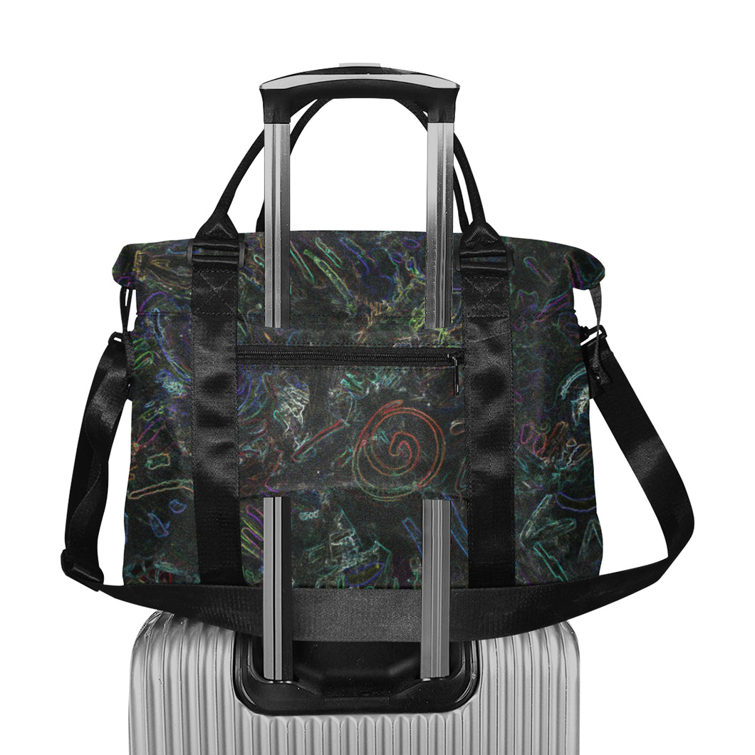 Graffiti Abstract Glowing Large Capacity Duffle Bag (Model 1715)