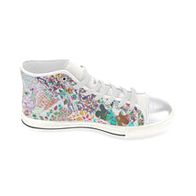Load image into Gallery viewer, Holiday Paisley Negative Women&#39;s Classic High Top Canvas Shoes (Model 017)