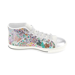 Holiday Paisley Negative Women's Classic High Top Canvas Shoes (Model 017)
