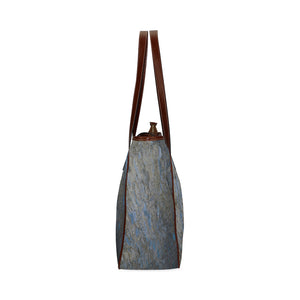 Marbled Abstract Blue Classic Tote Bag (Model 1644)