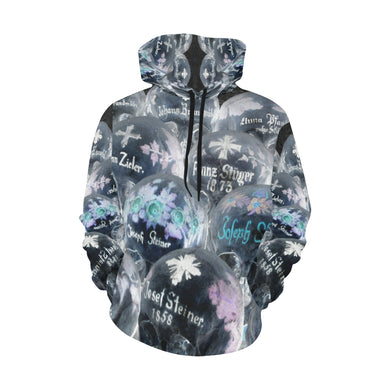 Painted Skulls Negative All Over Print Hoodie for Women (USA Size) (Model H13)