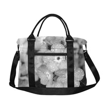 Load image into Gallery viewer, Forget Me Not Flower Black and White Large Capacity Duffle Bag (Model 1715)