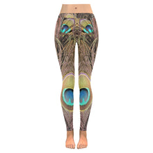 Load image into Gallery viewer, Peacock Feathers Low Rise Leggings (Invisible Stitch) (Model L05)